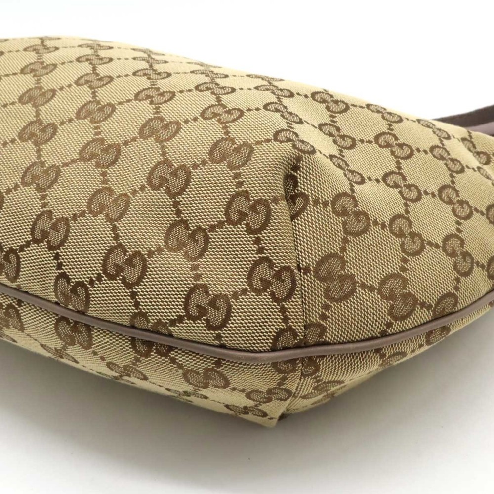 GUCCI GG canvas shoulder bag leather khaki beige greige light pink 181092 - Picture 4 of 9